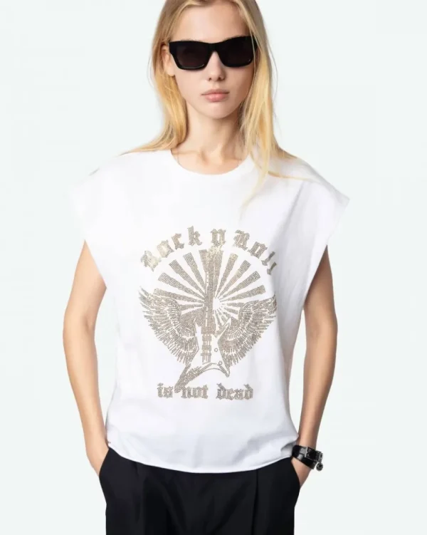 CAMISETA CLOE GUITAR WINGS STRASS ZADIG & VOLTAIRE