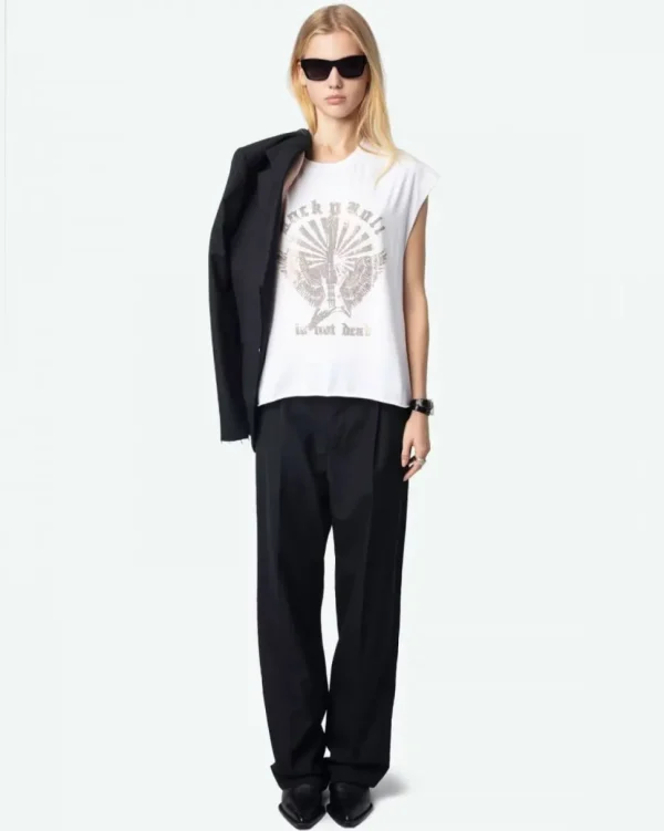 CAMISETA CLOE GUITAR WINGS STRASS ZADIG & VOLTAIRE
