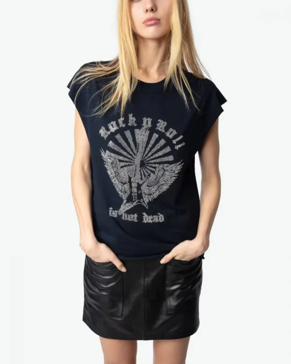 CAMISETA CLOE GUITAR WINGS STRASS ZADIG & VOLTAIRE