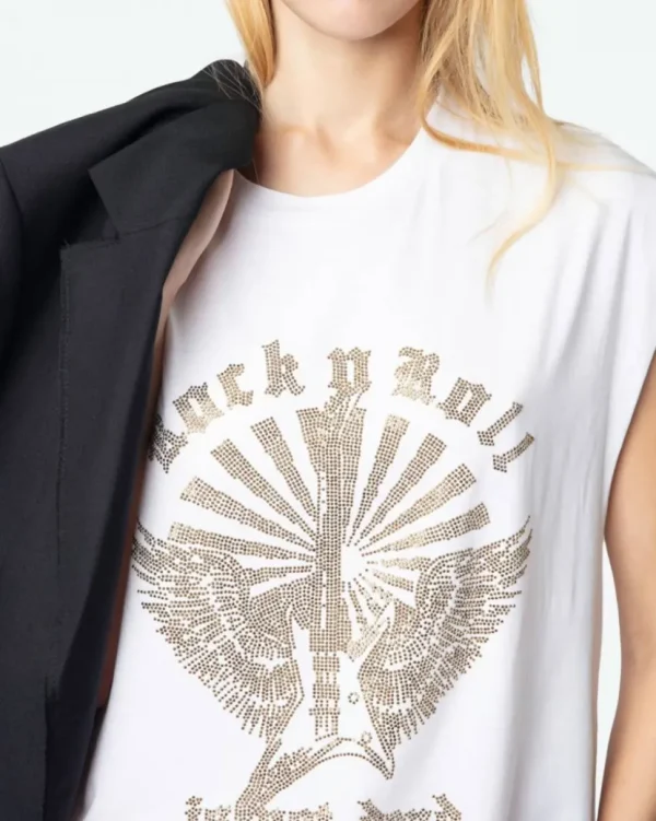 CAMISETA CLOE GUITAR WINGS STRASS ZADIG & VOLTAIRE