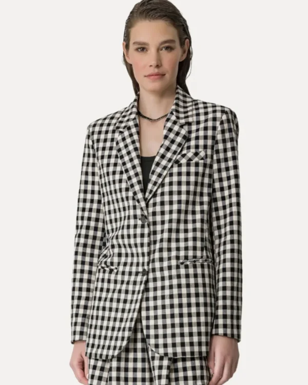 CHAQUETA COTTON GINGHAM OVERSIZED FORTE_FORTE