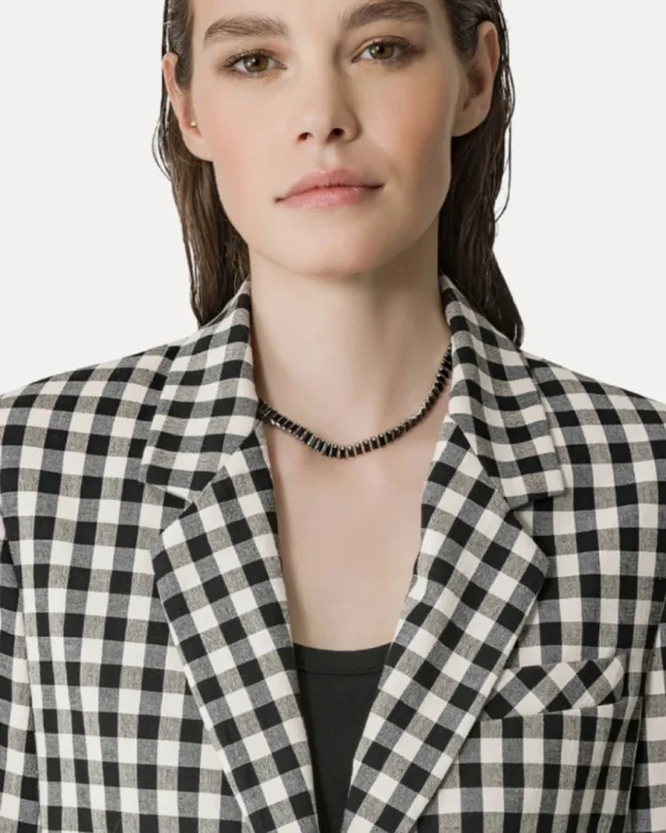 CHAQUETA COTTON GINGHAM OVERSIZED FORTE_FORTE