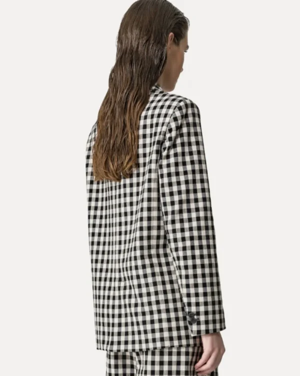 CHAQUETA COTTON GINGHAM OVERSIZED FORTE_FORTE