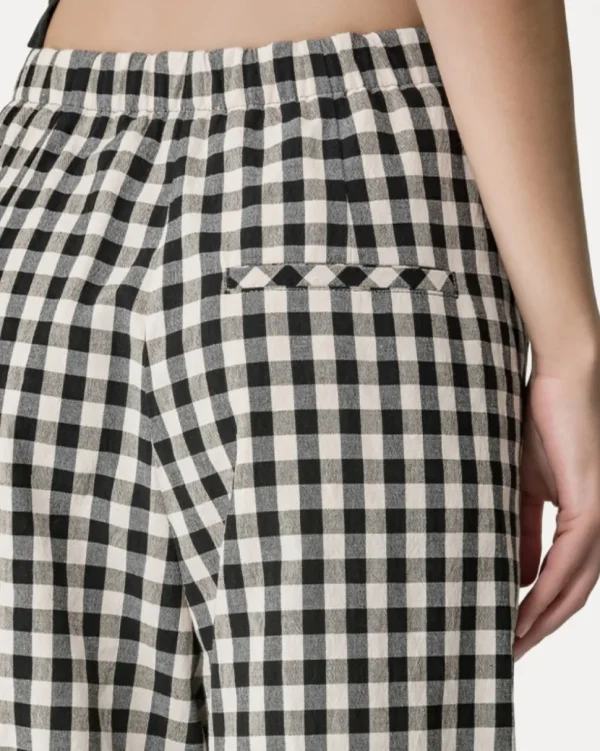 PANTALONES COTTON GINGHAM WIDE LEG FORTE_FORTE