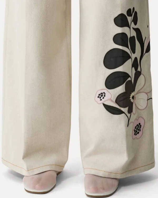 PANTALONES "LE BOUQUET" DENIM BORDADO 5 BOLSILLOS FORTE_FORTE