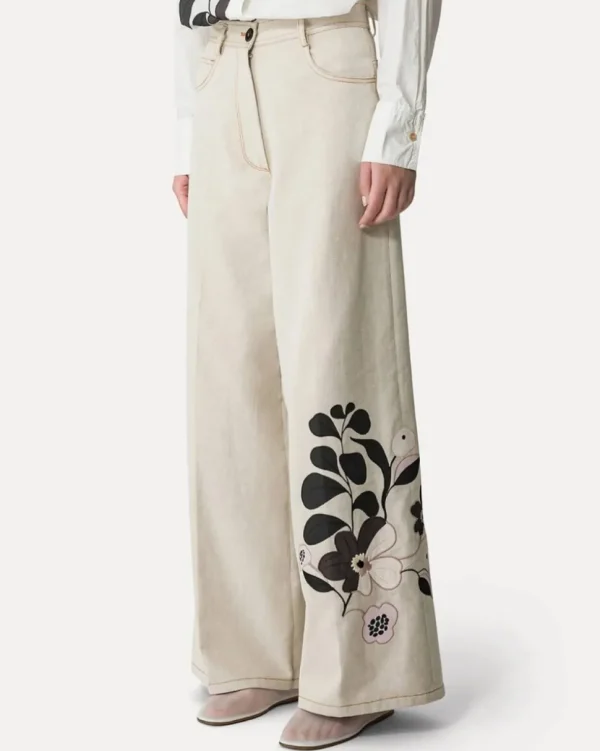 PANTALONES "LE BOUQUET" DENIM BORDADO 5 BOLSILLOS FORTE_FORTE