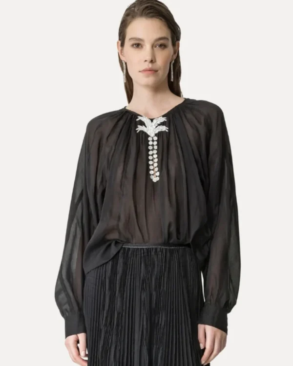 "PEARL SUITE"EMBROIDERY VOILE BOHEMIAN SHIRT FORTE_FORTE