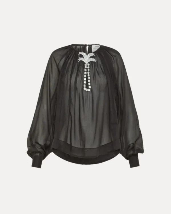 "PEARL SUITE"EMBROIDERY VOILE BOHEMIAN SHIRT FORTE_FORTE
