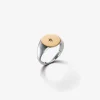 SELLO REDONDO PLATA Y ORO 18K DIAMANTE HELENA ROHNER