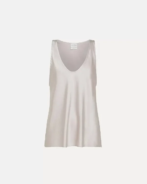 STRETCH HEAVY SATIN SILK TANK TOP FORTE_FORTE