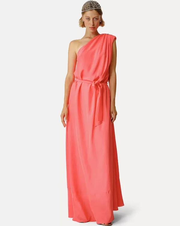 VESTIDO HABOTAI SILK ONE SHOULDER BELTED FORTE_FORTE