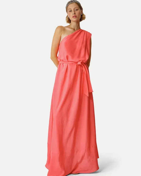 VESTIDO HABOTAI SILK ONE SHOULDER BELTED FORTE_FORTE