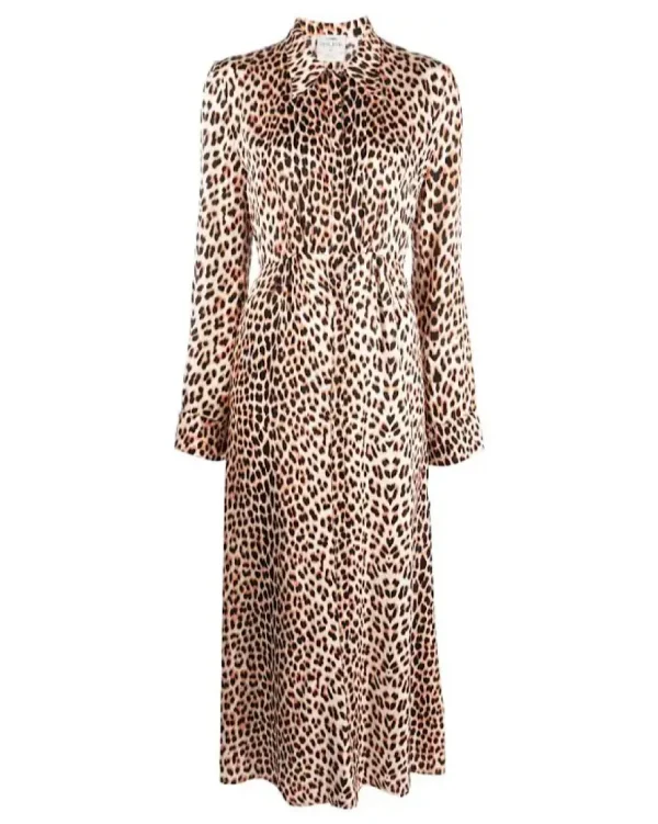 VESTIDO "THE TWILIGHT LEOPARD" PRINT SATIN MIDI DRESS FORTE_FORTE